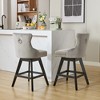 TOAOTBNBOB 360° Swivel Bar Stools Set of 2, Wood Barstools with Button Tufted Back, Modern Bar Chair with Wooden Legs - 4 of 4