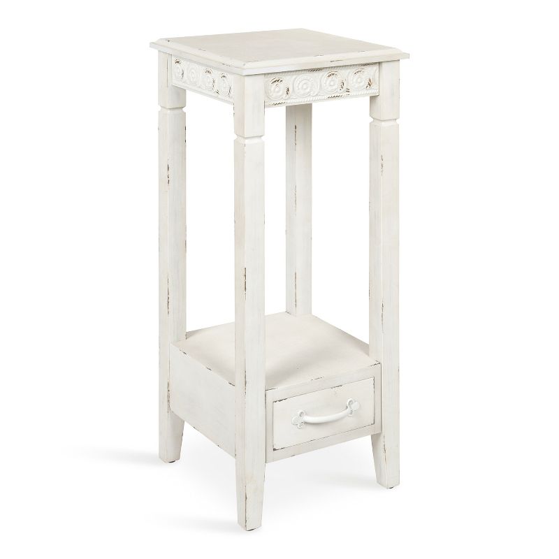 Kate and Laurel Idabelle Square Wood Tea Table, 12x12x30, White, 1 of 8