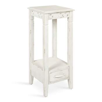 Kate and Laurel Idabelle Square Wood Tea Table, 12x12x30, White