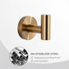 WOWOW Stainless Steel J-Hook Robe/Towel Hook in Brushed Nickel (2 Pack) - 3 of 4