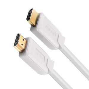 Insten HDMI Male to Male Cable, 2.1 Version, 8K 60Hz, 48Gbps, PVC Cable, Gold Connectors, 6ft , White - 1 of 4