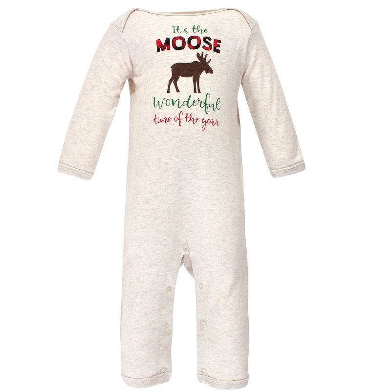 Hudson Baby Infant Boy Holiday Cotton Coveralls 2pk, Moose Wonderful Time, 5 of 6