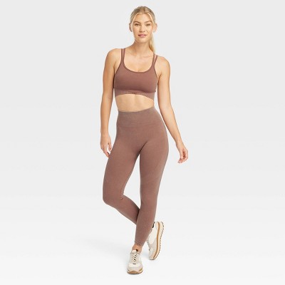 Women's High-Rise Ribbed Seamless 7/8 Leggings - JoyLab