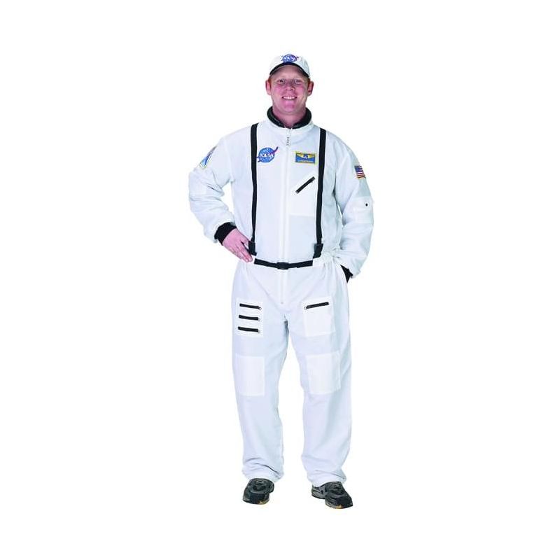 Adult Astronaut (White) Suit W/ Cap Costume, 1 of 2