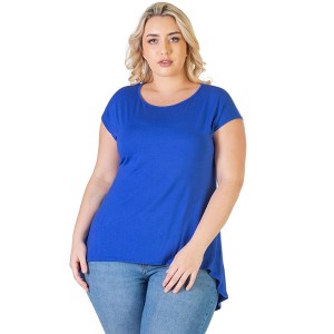 24seven Comfort Apparel Womens Plus Size Hi Lo T Shirt - 1 of 4