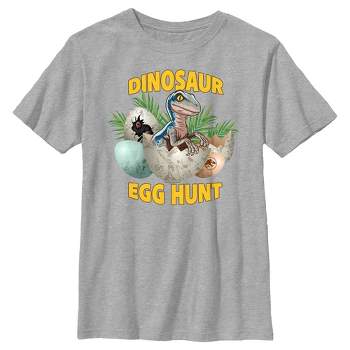 Boy's Jurassic World Easter Velociraptor Dinosaur Egg Hunt T-Shirt