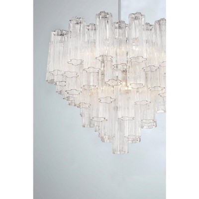 Addis 12-Light Polished Chrome Chandelier with Clear Tronchi Glass