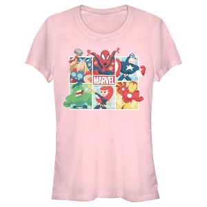 Juniors Womens Marvel Winter Holiday Heroes T-Shirt - 1 of 3