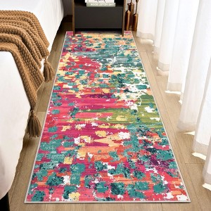 Washable Modern Abstract Living Room Rugs, Soft Non Slip Low Pile Floor Carpet for Bedroom Dining Room Office - 1 of 4