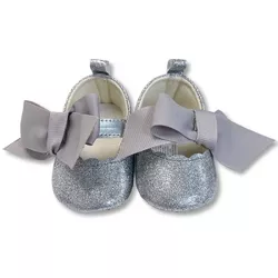 Baby Girls' Bow Crib Shoes - Cat & Jack™ Silver