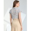 INSPIRE CHIC Women's Elegant Short Sleeve Sheer Floral Lace Shrug - 4 of 4