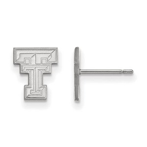 Black Bow Jewelry 10k White Gold Texas Tech Red Raiders NCAA Post Earrings - 1 of 3