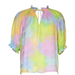 Women's Ruffled Puff Sleeve Blouse - current air - 1 of 4