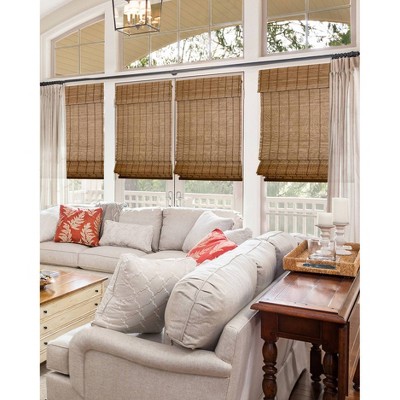 Cordless Bamboo Woven Light-Filtering Roman Shades 34"W x 64"H
