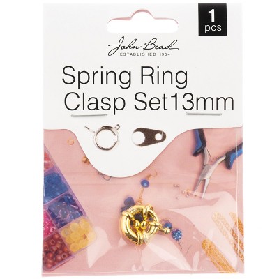 John Bead Must Have Findings Metal Gold 13mm Spring Rings for Jewelry Making Findings, 1 Pieces