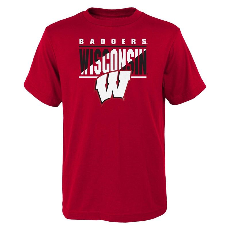 NCAA Wisconsin Badgers Boys&#39; Core Cotton T-Shirt, 1 of 2