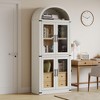 Display Cabinet with Doors & Drawers, 71.65" Tall Farmhouse Arched Bookshelf, Wooden Storage for Living Room, Home Office Organization - 4 of 4