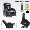 ChicFurnit Living Room Chair Arm Accent Chair 350 LBS Power Lift Recliner with Massage Heat USB Ports Cup Holders Chair for Living Room, Black/Brown - 3 of 4