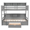 PAGED Twin over Full Bunk Bed with Desk Modern Pine Bed Frame with Trundle, Storage Drawers, Guardrail and Ladder for Bedroom - 4 of 4