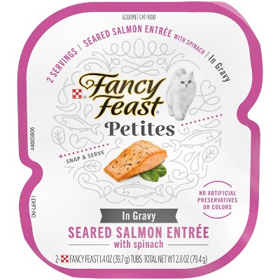 Fancy Feast Petites Sauteed Salmon with Spinach in Gravy Wet Cat Food - 2.8oz