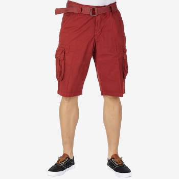 X RAY Men's Belted Cargo Long Shorts 18 Inseam Below Knee Length Multi  Pocket 3/4 Capri Pants Majolica Blue Size 28 