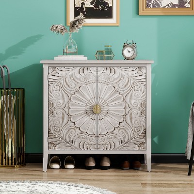 TIRAMISUBEST 2 Door Cabinet, American Furniture, Suitable for Bedroom, Living Room, Study