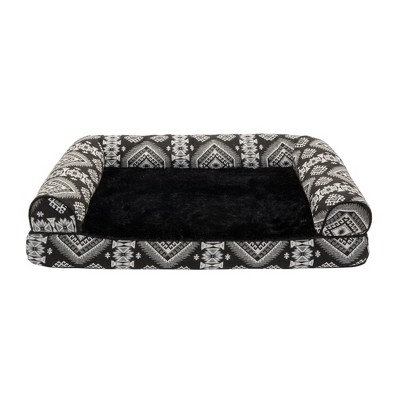 Medium Black Medallion Orthopedic Foam Outdoor Pet Bed