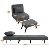 GDFStudio Sabina Linen Convertible Folding Lounge Chair with Adjustable Backrest and Footrest - 3 of 4