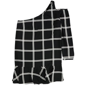 bar III Womens Grid One Shoulder Dress - 1 of 2