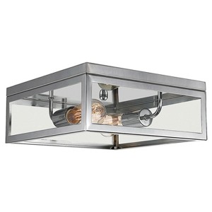 Globe Electric Memphis Light Flush Mount with Dimmable Light Option for Bedroom, Kitchen, Study, Living Room, and Indoor Space Use, Chrome - 1 of 4