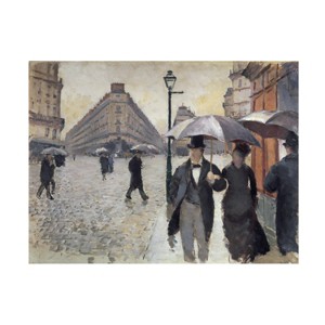 Trademark Fine Art -Gustave Caillebotte 'Rainy Day in Paris' Canvas Art - 1 of 4