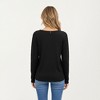 Anna-Kaci Women's Long Sleeve Waffle Knit Top with Notch V-Neckline and Relaxed Fit - 2 of 4