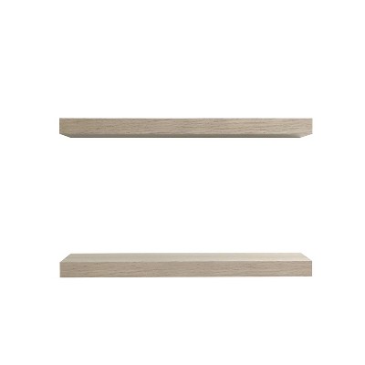 Set of 2 (24") Floating Shelf Wall Mounted Hidden Brackets Driftwood - Inplace
