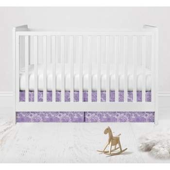 Bacati - Isabella Paisley Lilac Scroll Crib/Toddler Bed Skirt