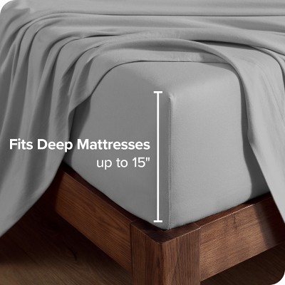 Organic Cotton Jersey Twin XL Sheet Set in Light Grey