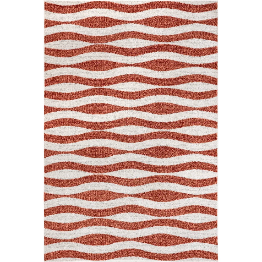 Photos - Doormat nuLOOM 4'x6' Tristan Contemporary Waves Area Rug Pink