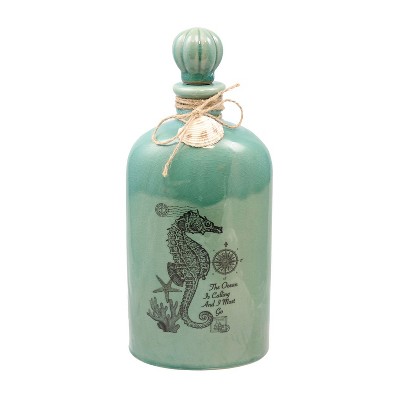 Beachcombers Teal Ceramic Jug