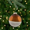 Northlight Dual Color Glass Christmas Ball Ornaments - 3.25" (80mm) - Bronze and White - 4ct - 2 of 4