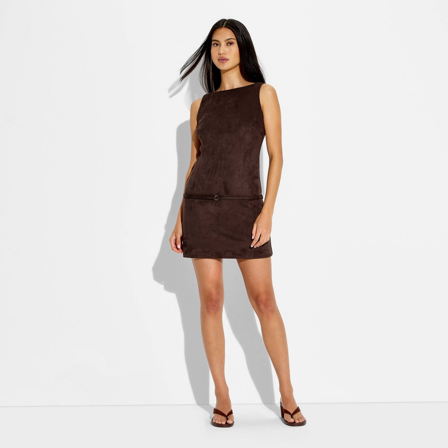 Женское платье Wild Fable Suede Mini, цвет: Тёмный коричневый — фото 2