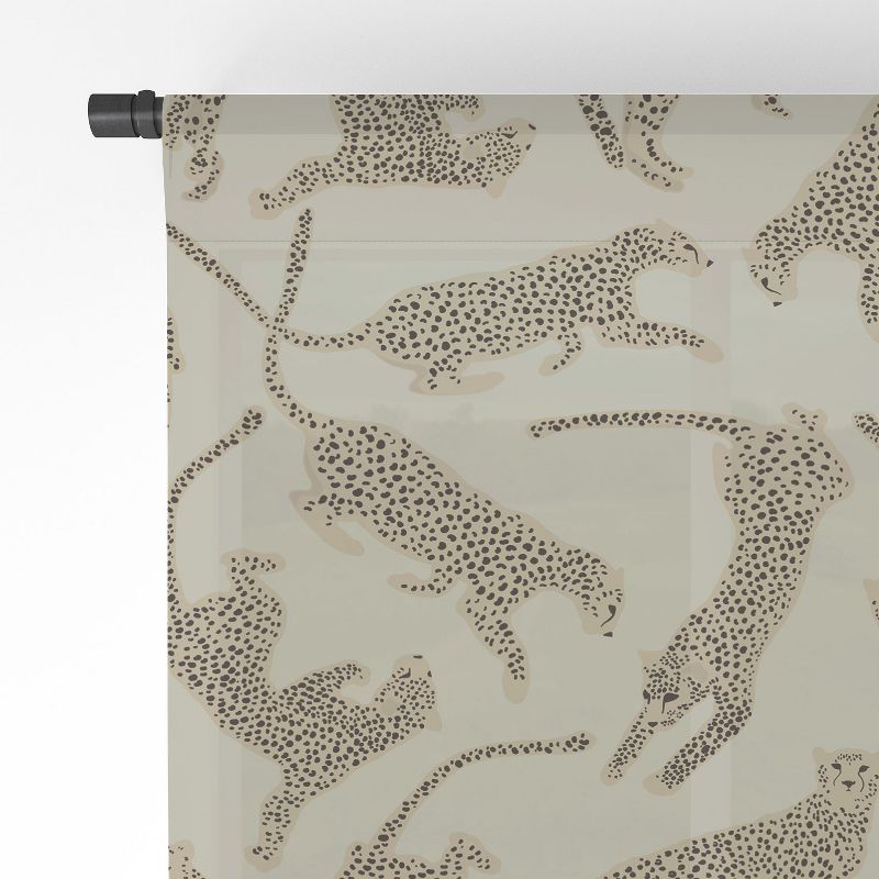 Iveta Abolina Cheetahs Tan Set of 2 Panel Sheer Window Curtain - Deny Designs, 4 of 7