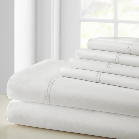 Precious 4 PCs Sheet Set 1000 Thread Count White Solid Queen/Full/King Size 
