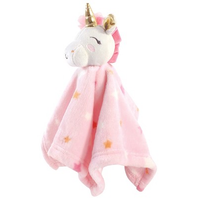 Image of Luvable Friends Baby Girl Unicorn Themed Baby Bedding Set, Unicorn Security Blanket, One Size