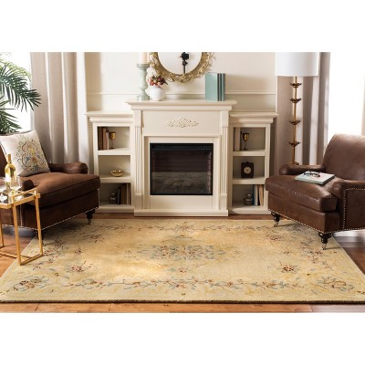 Hand-Tufted Elegance Round Blue Wool Area Rug, 5' x 8'