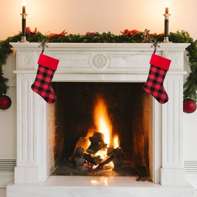 Red and Black Buffalo Check HangRight Christmas Stocking