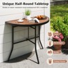 Tangkula Half-Round Folding Event Table Foldable Banquet Table w/ Metal Frame Brown - 4 of 4