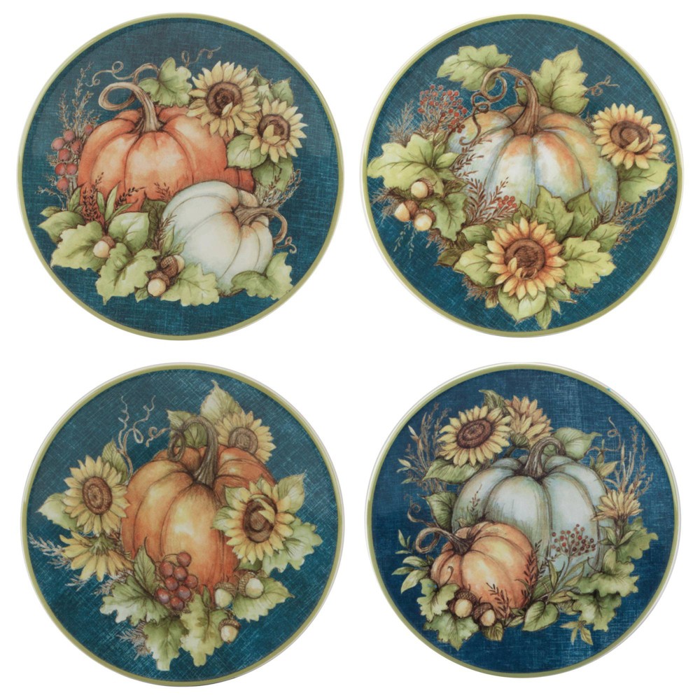 Photos - Plate Certified International Set of 4 Autumn Breeze Canape  