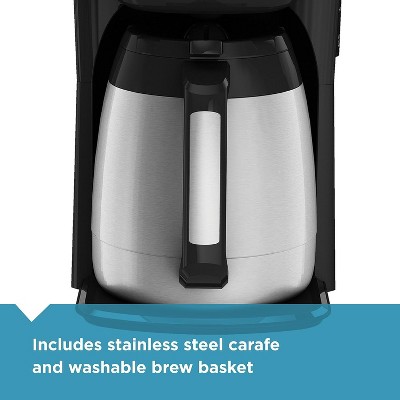 BLACK+DECKER CM2035B-1 BLACK+DECKER 12-Cup Thermal Coffee Maker, Keep Coffee Hot with Insulated Stainless Steel Carafe, Digital Controls, Easy to Clean.