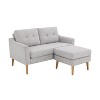 Serta Brighton Loveseat Ottoman Chaise Light Gray: 2-Piece Mid-Century Modern Sectional Sofa Set - 2 of 4