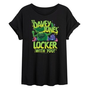 Women's - Spongebob Squarepants - Spongebob: The Search For Squarepants To Davey Jones Locker Oversized Graphic T-Shirt - 1 of 4