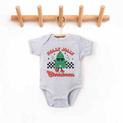 The Juniper Shop Holly Jolly Christmas Tree Baby Bodysuit